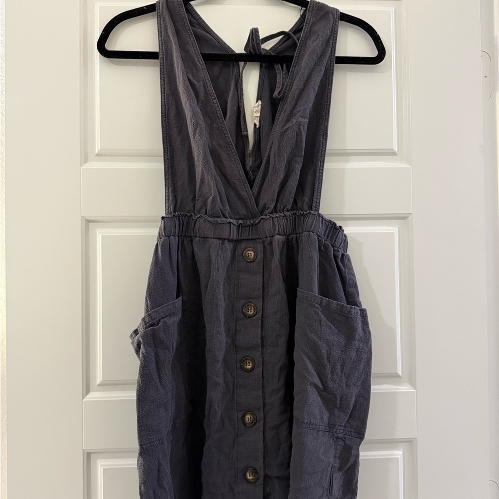 Hem & Thread Charcoal Button-Front Dress